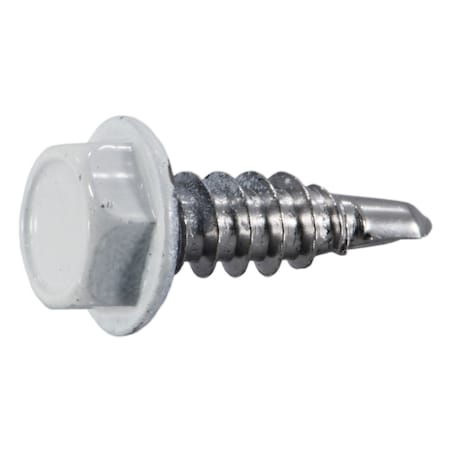 Midwest Fastener Self-Drilling Screw, #8 x 1/2 in, Painted Stainless Steel Flange Hex Head External Hex Drive, 15 PK 39581